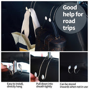 4 PCS Headrest Hooks for Car Metal Seat Back Hanger Storage Organizer