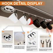 2PCS 20 Inch Panda Wall Mount Holder Kitchen Storage Rack Pot and Pan Hanger