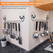 2PCS 20 Inch Panda Wall Mount Holder Kitchen Storage Rack Pot and Pan Hanger