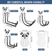 8er-Pack Garagen-Panda-Haken, Wandhalterung aus Stahl, Aufbewahrungshaken für Fahrradleiter, Gartenwerkzeug