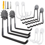 8-Pack Utility Garage Hooks Black & White Steel Wall Mount Holder Hooks