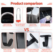 4 Pcs Car Seat Back Hooks Metal Headrest Hangers Hooks for Car Organizer and Storage